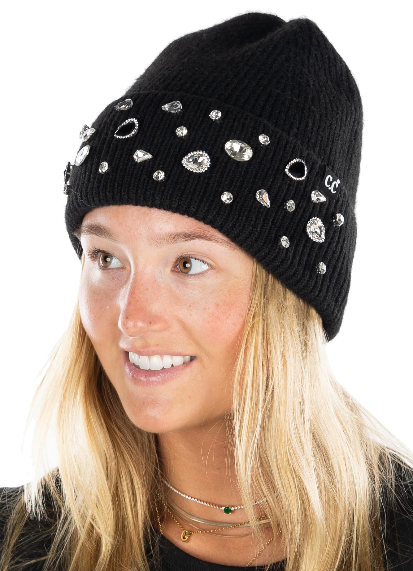 Rhinestone Sparkle Beanie by Funky Junque FUNKY JUNQUE