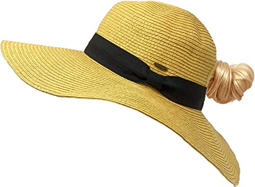 Solids - Ponytail Wide Brim Sun Hat by Funky Junque