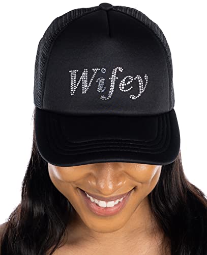 Wifey - Rhinestone Embellished Trucker Hats by Funky Junque