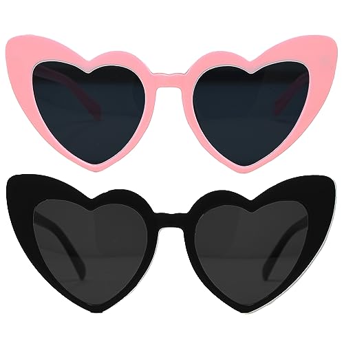 Heart Shaped Fashion Eyewear Sunglasses for Women - Solids