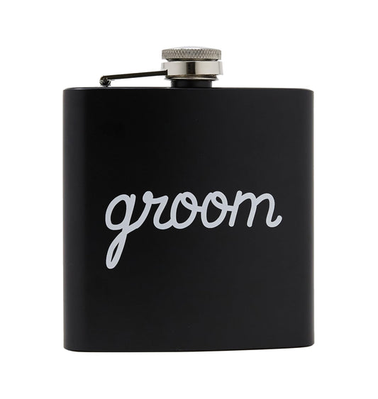 Stainless Steel Hip Flasks 5 Oz. Groom & Groomsman by Funky Junque