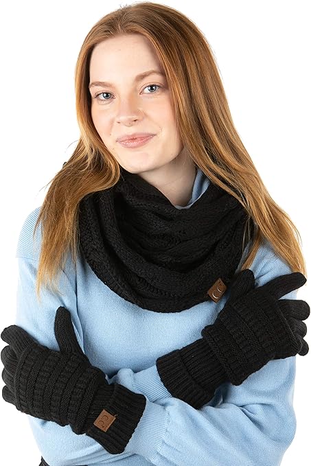 Infinity Scarf and Matching Lined Gloves Bundle by Funky Junque