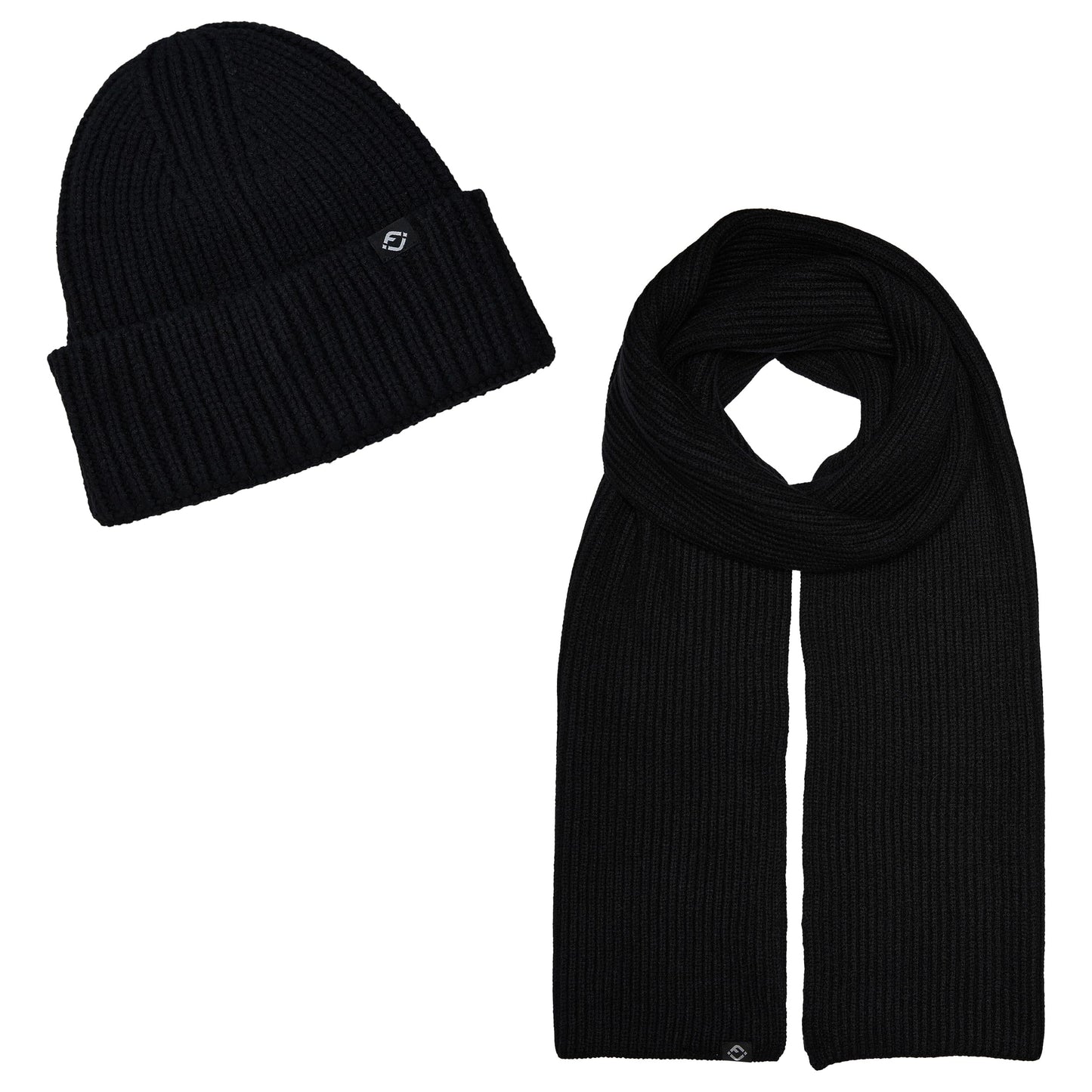 Ribbed Knit Beanie & Scarf Set by Funky Junque