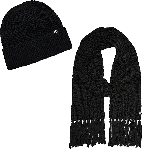 Waffle Knit Beanie & Scarf Set by Funky Junque