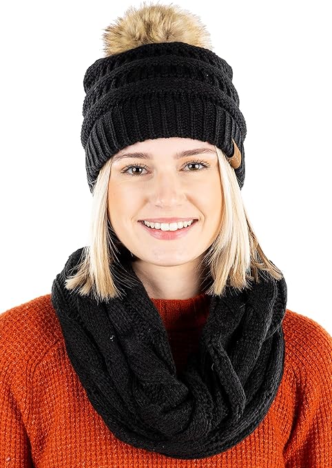 Pom Beanie & Scarf Bundle