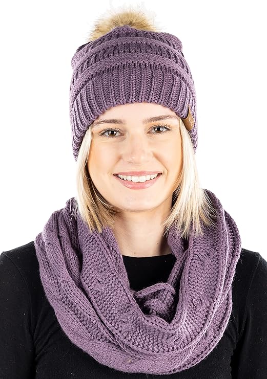 Pom Beanie & Scarf Bundle