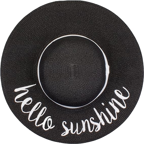 Hello Sunshine Embroidered Sun Hat by Funky Junque