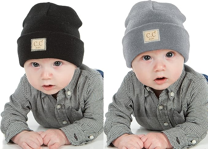 Suede Patch Baby Beanie by Funky Junque