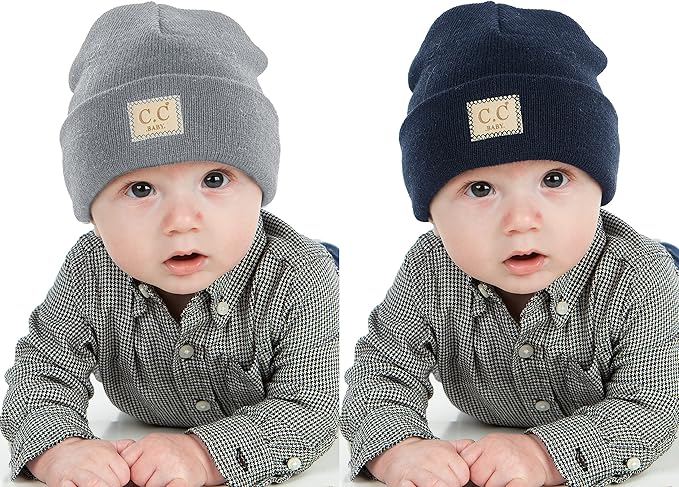 Suede Patch Baby Beanie by Funky Junque