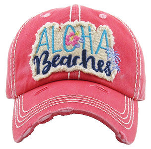 Aloha Beaches Distressed Patch Hat by Funky Junque