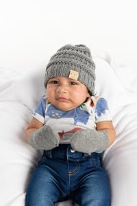 Baby Ribbed Beanie and Matching Mittens Set by Funky Junque