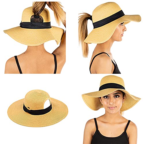 Funky Junque Women’s Ponytail Messy Bun Sun Hat