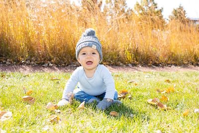 Baby Pom Beanie and Matching Mittens Set by Funky Junque