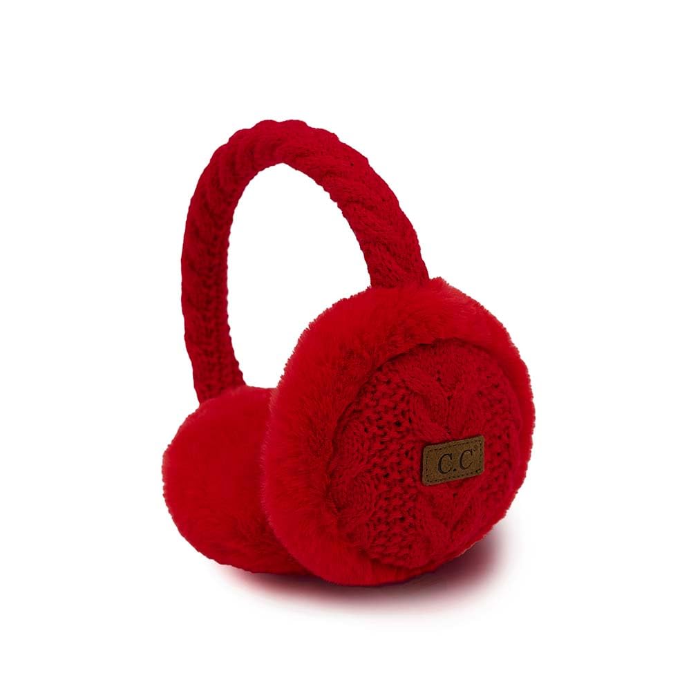 Cable Knit Adjustable Fuzzy Ear Muffs by Funky Junque