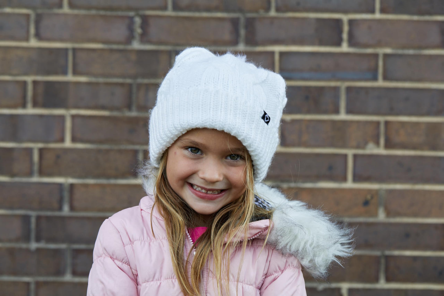 Kids Cable Knit Lined Pom Beanies by Funky Junque