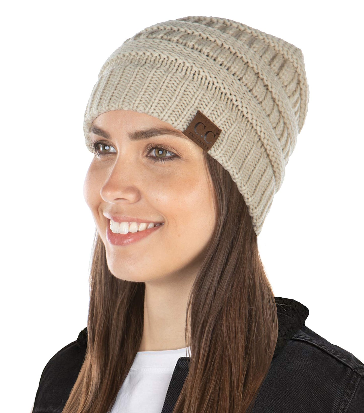 Funky Junque Exclusives Solid Ribbed Beanie