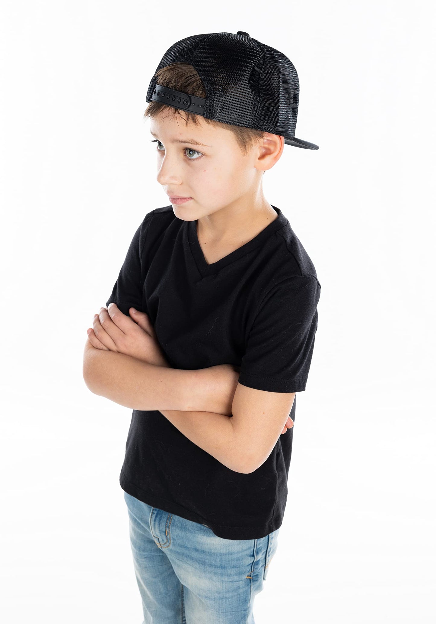 Kids Flat Brim Trucker Hat by Funky Junque