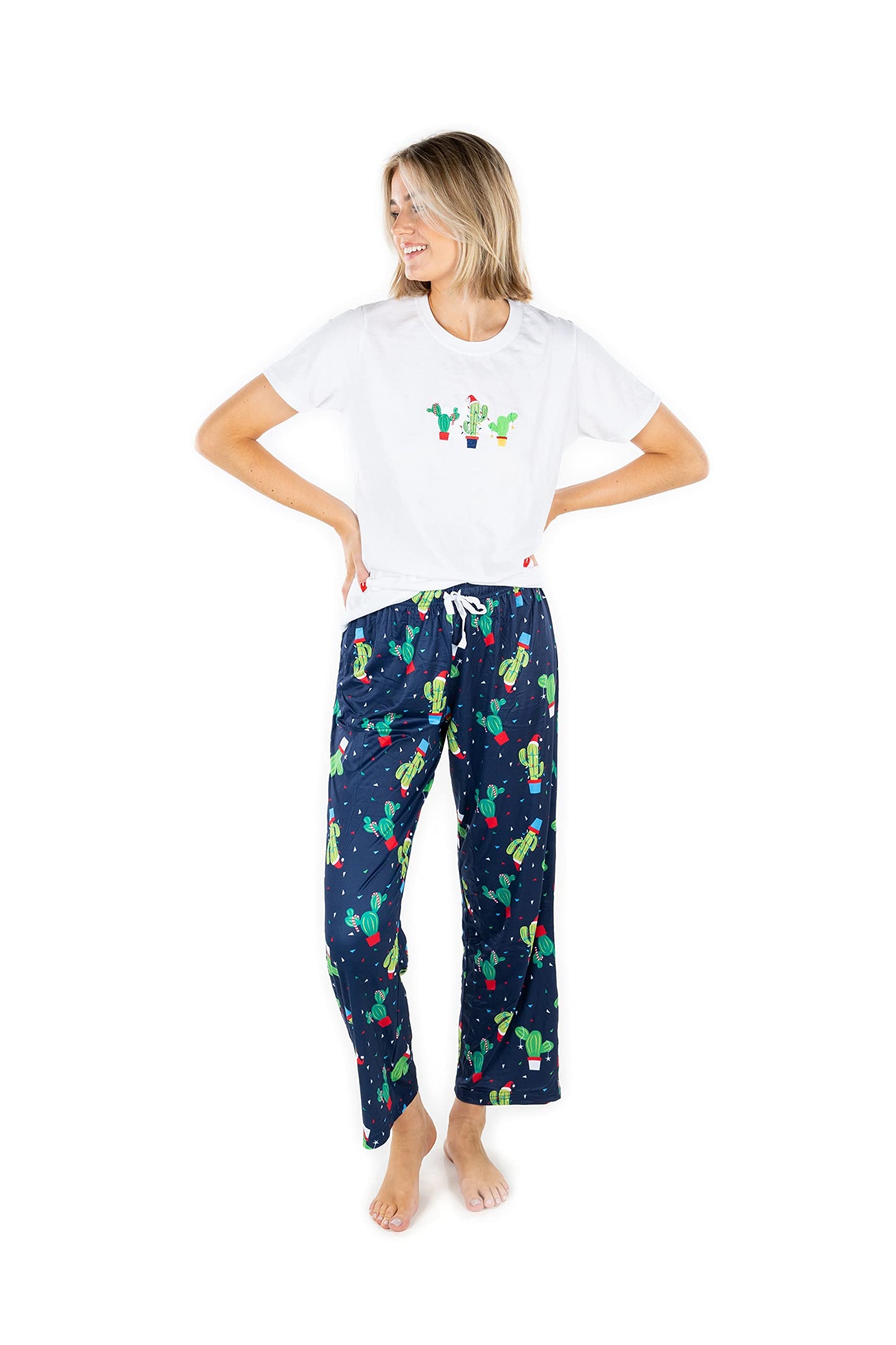 Womens Pajama Set T-Shirt Top Graphic Tee Pajama Pant Lightweight Lounge PJ Sleepwear