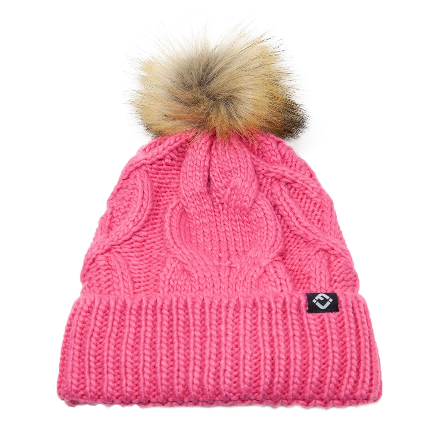 Kids Cable Knit Lined Pom Beanies by Funky Junque