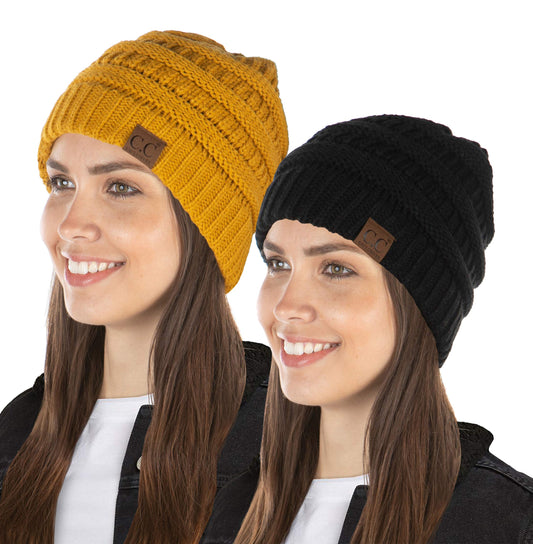 Funky Junque Exclusives Solid Ribbed Beanie