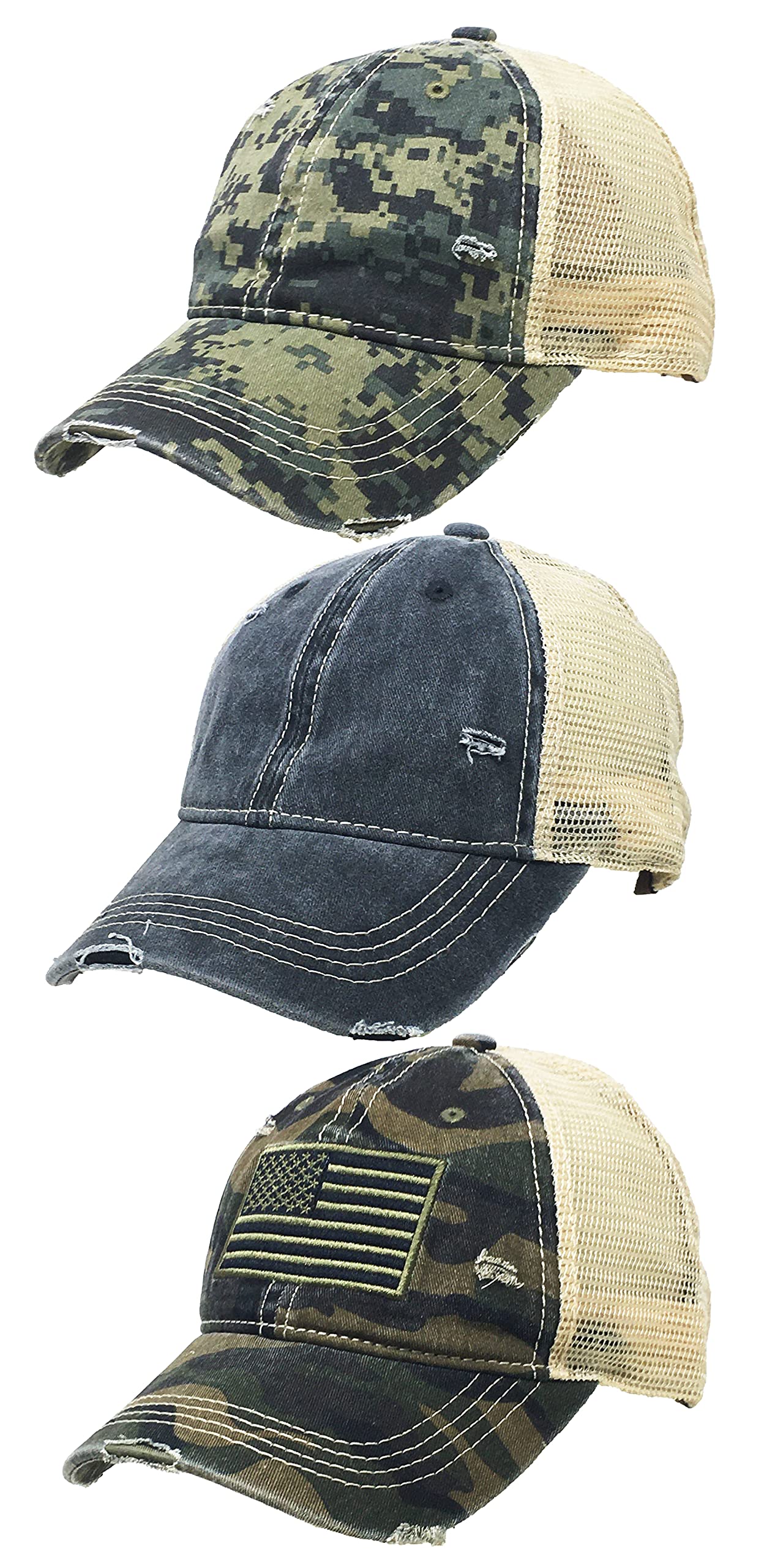 3 Pack Mesh Trucker Hat by Funky Junque