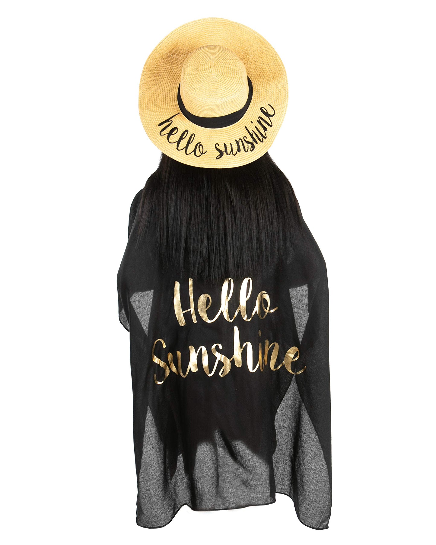 Funky Junque Sun Hat Floppy Beach Swimsuit Coverup Matching Saying Summer Bundle