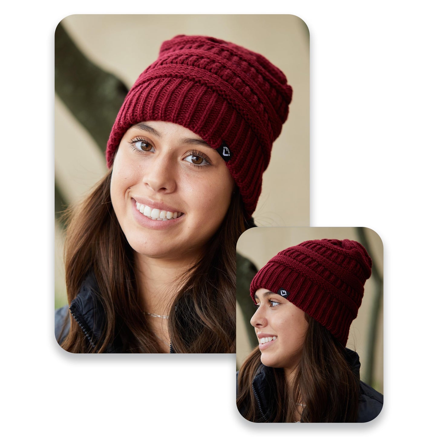 Satin Lined Ribbed Knit Beanie by Funky Junque