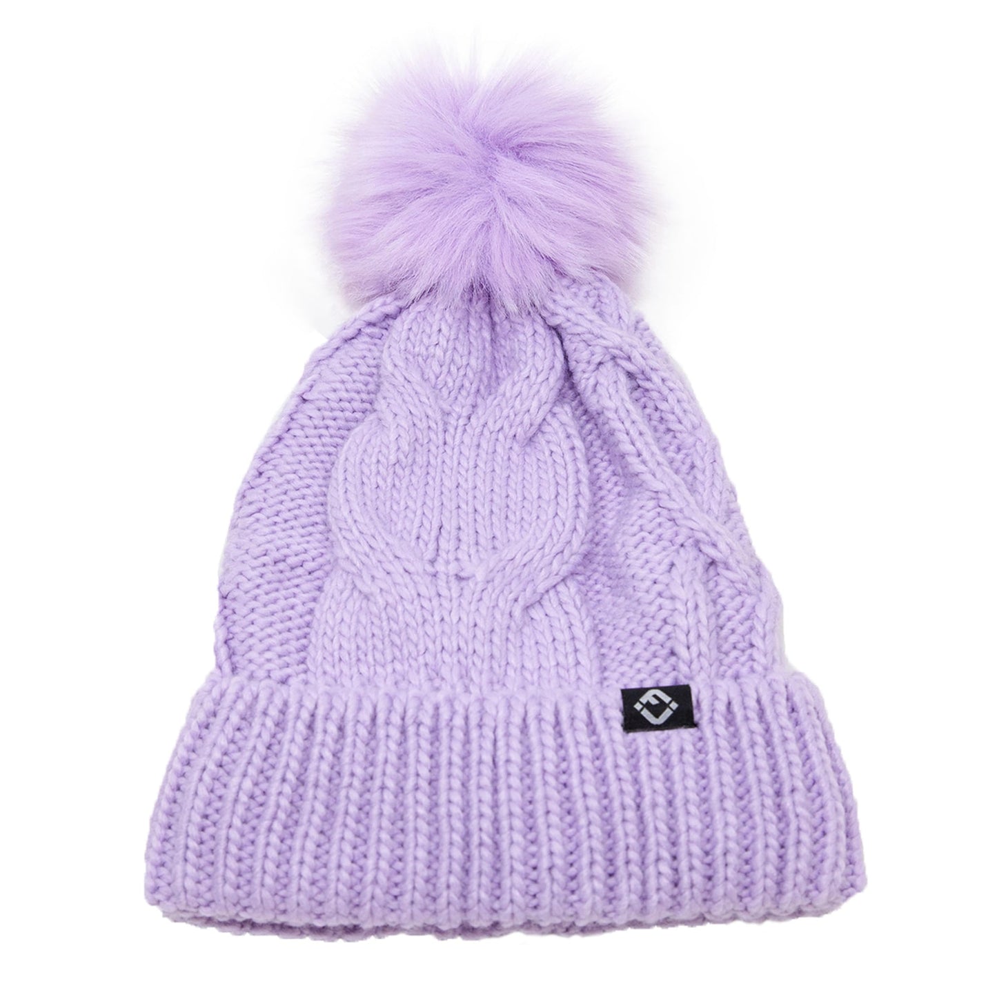 Kids Cable Knit Lined Pom Beanies by Funky Junque