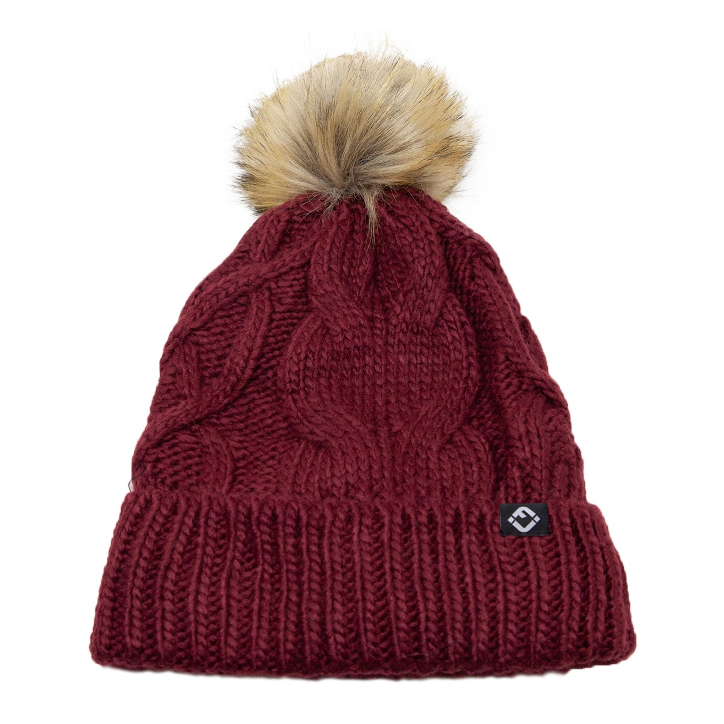 Kids Cable Knit Lined Pom Beanies by Funky Junque