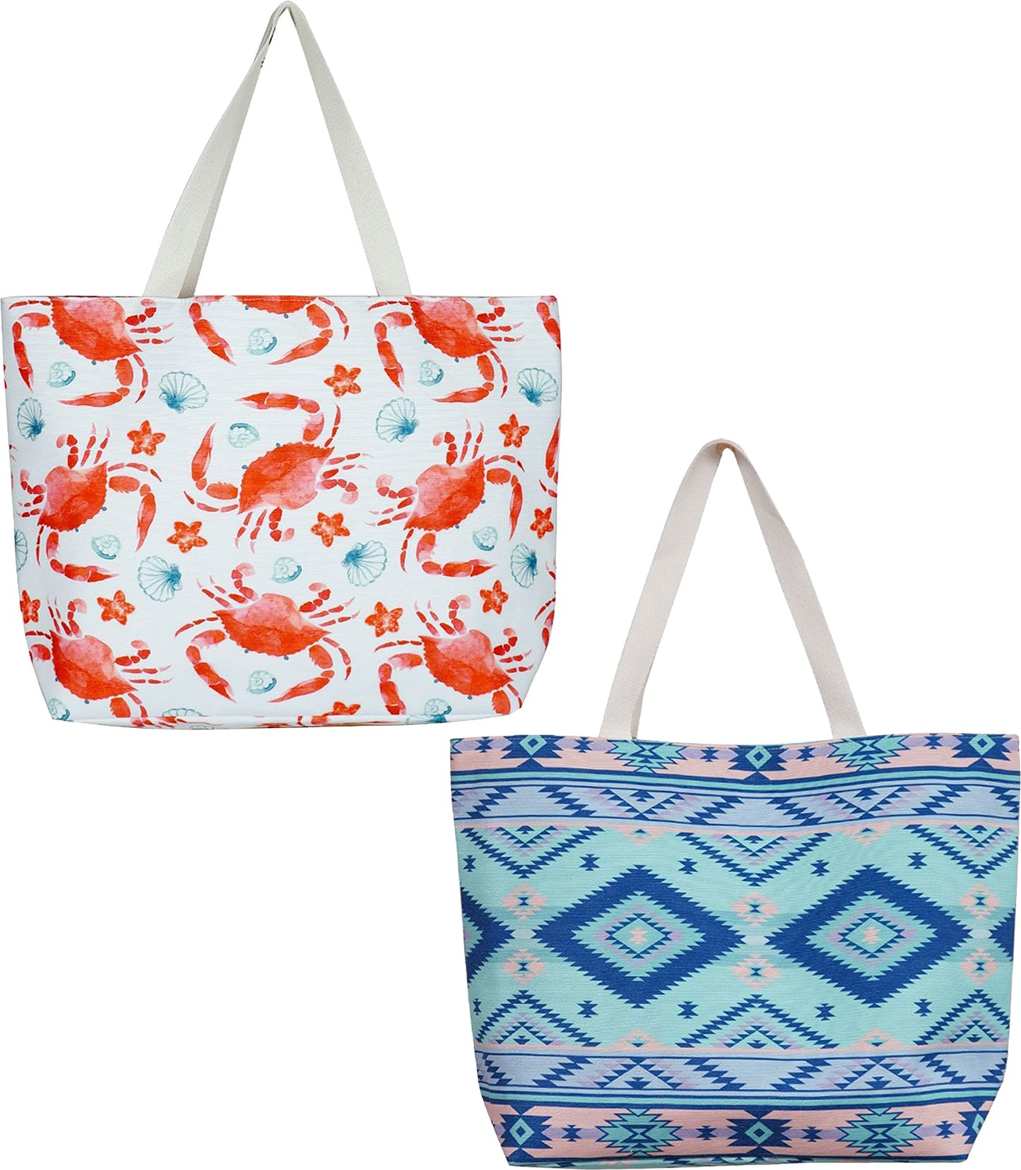 Pattern Beach Bag Tote by Funky Junque