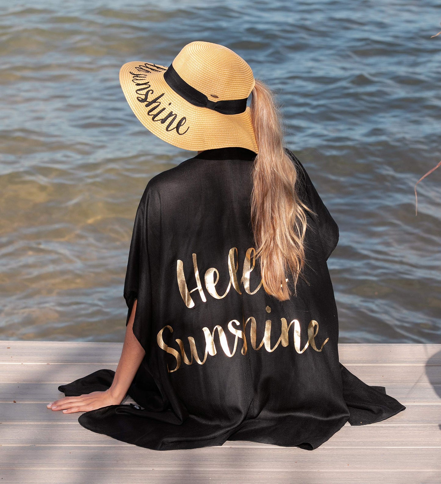 Funky Junque Sun Hat Floppy Beach Swimsuit Coverup Matching Saying Summer Bundle