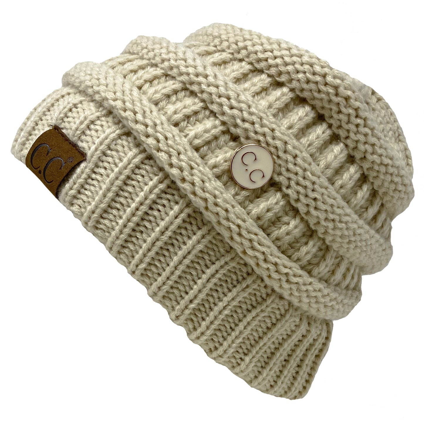 Slouchy Side Button Beanie by Funky Junque