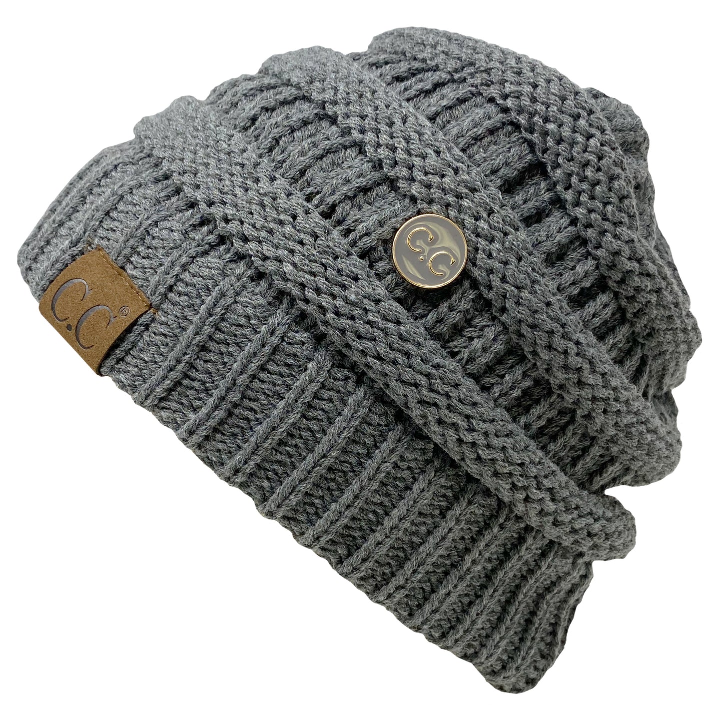 Slouchy Side Button Beanie by Funky Junque